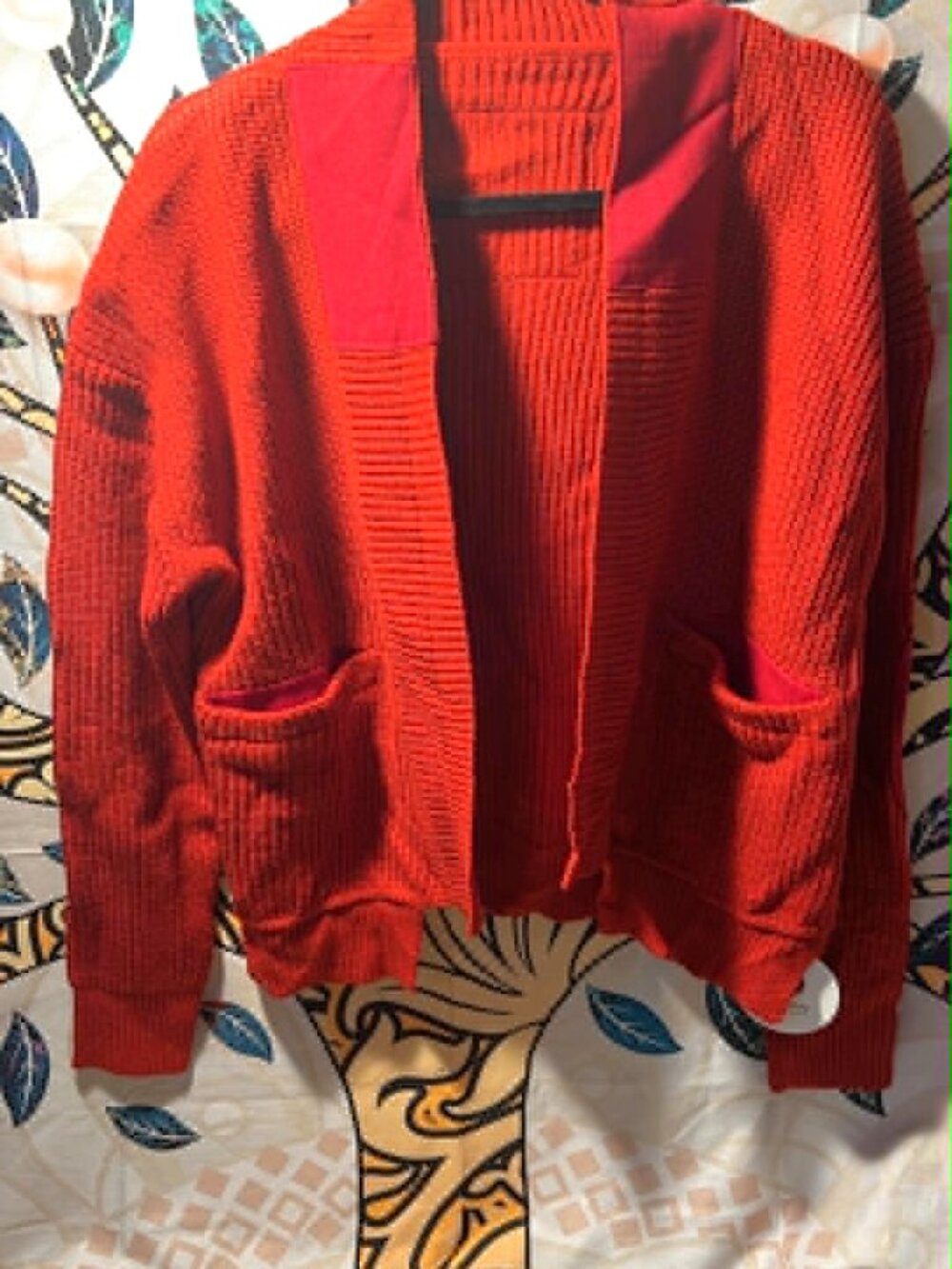 UGERLOV Red Knit Cardigan NWT – Stretchy, Pockets, Size L
